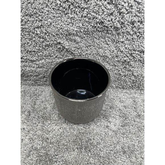 Silver Cylinder Shape Planter Pot Vase Solid 7" Height - Picture 2 of 12